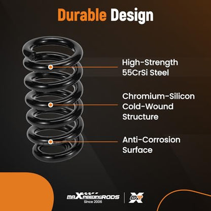 maXpeedingrods 3” Front Lowering Spring for Chevy C10/GMC C15 2WD 1963-1987 - size: 3" Front Drop