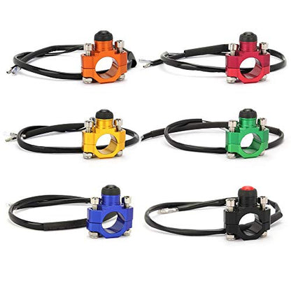 JFG RACING Dirt Bike Universal Engine Stop Start Kill Switch with Backplate - color: Yellow, size: Medium