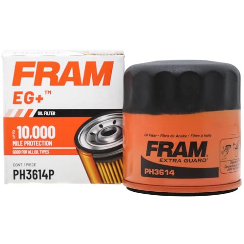 FRAM EG+ PH3614P 10K Mile Change Automotive Replacement Interval Spin-On Engine Oil Filter for Select Vehicle Model Years, Vehicle Engine Protection Oil Filter for Everyday Drivers - style: Extra Guard