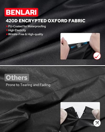 Benlari Motorcycle Cover with Side Top Box Compatible with Harley Davidson Touring Ultra Limited Street Glide Road Glide Electra Glide, Waterproof Motorcycle Cover Outdoor Storage All Weather