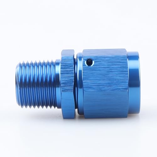 AC PERFORMANCE -8 AN Female to 3/8" NPT Male Swivel Fitting Aluminum Blue - color: Blue, size: 8AN to 3/8 NPT