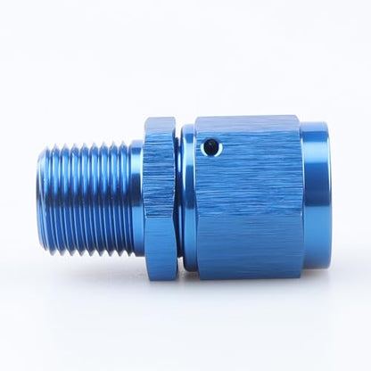 AC PERFORMANCE -8 AN Female to 3/8" NPT Male Swivel Fitting Aluminum Blue - color: Blue, size: 8AN to 3/8 NPT