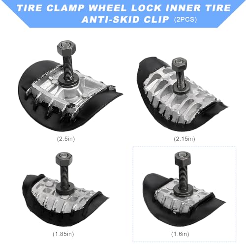 KVAEY Motorcycle Wheel Rim Lock, 1.6" Tire Clamp Wheel Lock with Molded Rubber Stoppers Prevent Inner Tube Wear, Motorcycle Rim Lock Replacement for Motocross Dual Sport Dirt Bike (1.6", 2PCS) - size: 2 PCS, style: 1.6"