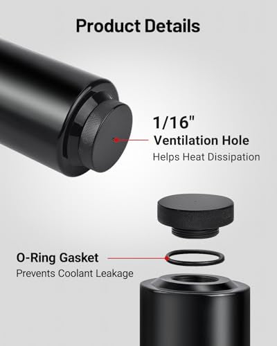 EVIL ENERGY Coolant Overflow Tank, Radiator Overflow Bottle 800ml Aluminum Universal Black