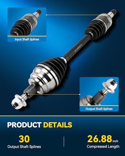 PHILTOP Front Left CV Axle Shaft Assembly for Mercedes-Benz R350 2006-2012, Mercedes-Benz R500 2006-2007, Mercedes-Benz R320 2007-2009, Mercedes-Benz R63 AMG 2007, 60-9297 CV Axle Shafts - size: 60-9297
