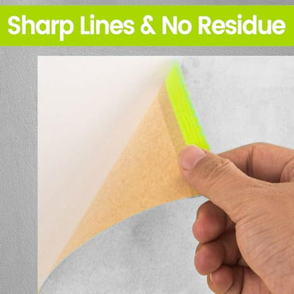 ADHES Pre-Taped Masking Paper for Painting 12in x 50ft x 3rolls - size: 12 inch x 50 feet