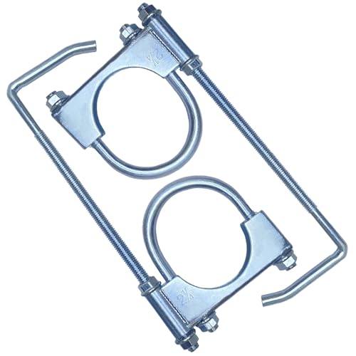 2.25" Universal Exhaust Clamp With Hanger, Muffler Hanger, 2 Pack - size: 2.25 Inch-2 PACK
