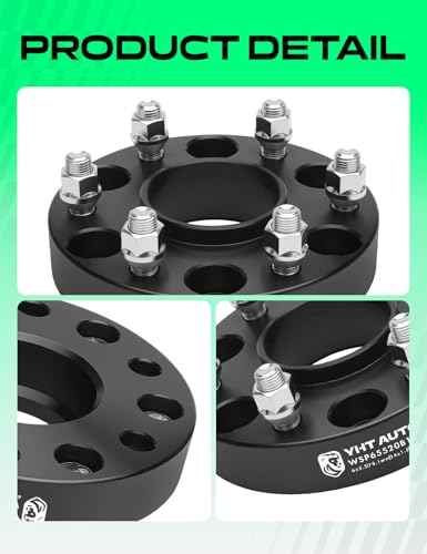 YHTAUTO 6x5.5 Hub Centric Wheel Spacers 1.25 Inch for Chevy, GMC, Cadillac - color: Black, size: 1.25 Inch(4PCS)
