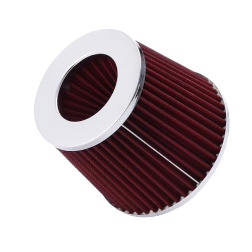 3In 76mm Washable Dry Clamp-On Cone Air Filter, Red - size: 3"