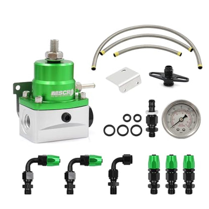 Universal EFI Fuel Pressure Regulator Kit with 0-160psi Fuel Pressure Gauge - color: GREEN