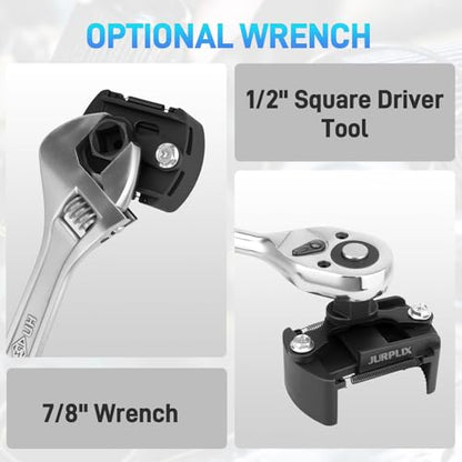 Universal Adjustable Oil Filter Wrench– 2-3/8 to 3-1/8 Inch (60-80mm) Cap Style Tool, 1/2" Drive Removal Tool with Non-Slip Serrated Jaws – Fits Small to Medium Spin-on Filters, UTVs, JetSkis - size: 60-80 mm (1 Piece)
