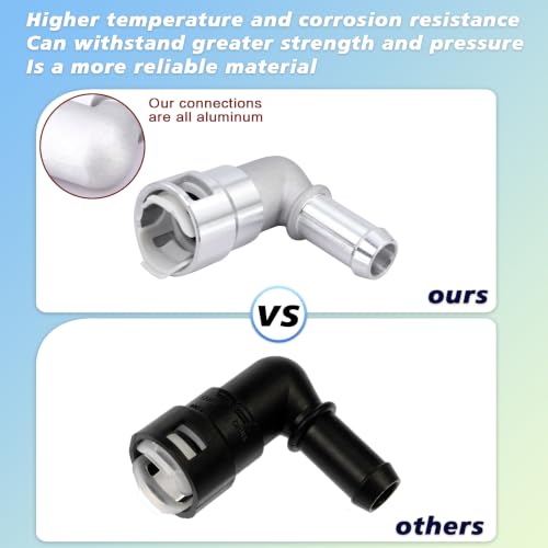 800-419HP 90 Degree Aluminum Heater Hose Connector Fits for Cadillac, Chevy and GMC vehicles - size: 800-419