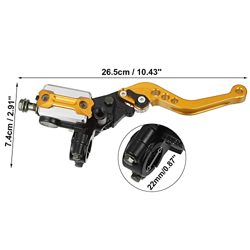 X AUTOHAUX Motorcycle Dual Hydraulic Handlebar Brake Master Clutch Lever - color: Gold Tone