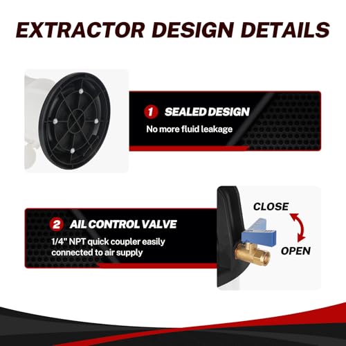 BILITOOLS 9L Pneumatic Oil Extractor Pump for Automotive Engine Oil Change - size: Pneumatic