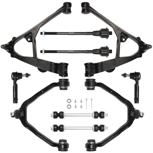 KUIPERAUTO 10PCS Front Suspension Kit Lower Control Arm Compatible with 1999-2006 Chevy Avalanche Silverado Tahoe GMC Yukon Sierra 2002-2006 Cadillac Escalade Torsion Bar - style: Front Upper/Lower Torsion Bar 10PCS