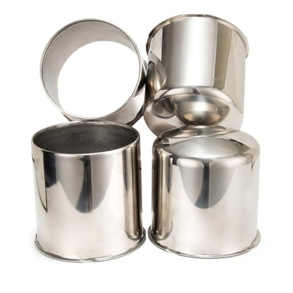 4Pcs 5.15" Stainless Trailer Wheel Center Caps, Chrome - color: Chrome, size: 5.15'' Hub 4.69" & 4.89" H