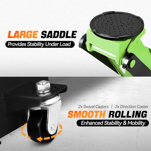 Auto Dynasty 4Ton Low Profile Floor Jack, Heavy Duty w/Dual Pistons, Green - color: Green, size: 4T Dual Pump
