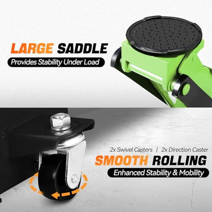 Auto Dynasty 4Ton Low Profile Floor Jack, Heavy Duty w/Dual Pistons, Green - color: Green, size: 4T Dual Pump