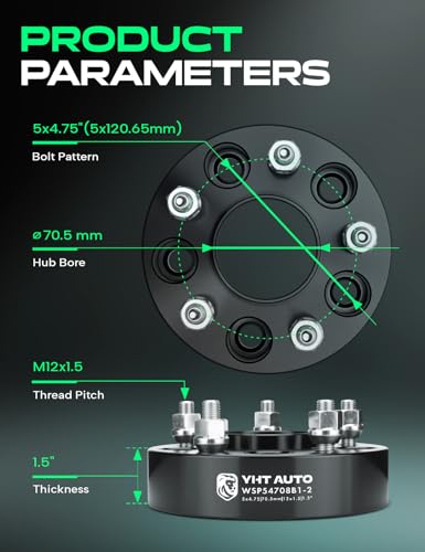 YHTAUTO 5x4.75 Hub Centric Wheel Spacers 1.5 Inch for Buick, Chevy, GMC - size: 1.5 Inch Thickness, style: 2 PCS