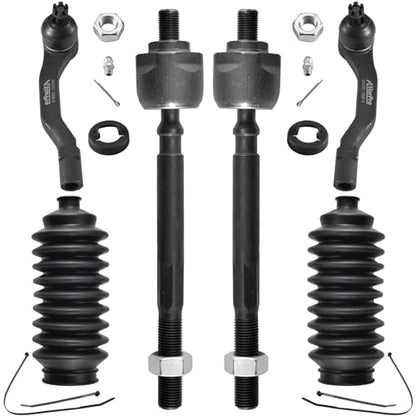 ASTARPRO - Front 6pc Tie Rods 4 Inner and Outer Tie Rods 2 Boots Kit Replacement for 97-01 Honda CR-V 1997 1998 1999 2000 2001