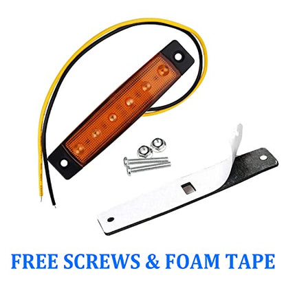 FXC 10X 12V 6 LED 3.8" Truck Bus Boat Trailer RV Side Marker Indicators Clearance Light Lamp Amber - color: Amber
