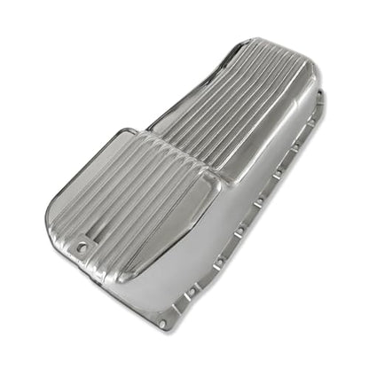 Finned Polished Oil Pan for Chevy SBC 305 5.0L 350 5.7L 1986-2002 - color: Polished, size: 1986-2002 SBC