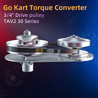 30 Series Torque Converter Kit, 3/4 Bore 6.5 HP for Predator 212CC - size: 10T & 12T