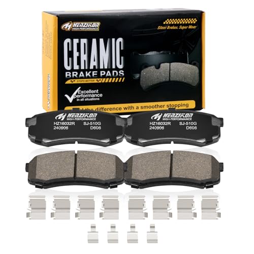 Ceramic Rear Brake Pads Set Compatible with Select Lexus GX460/GX470/LX450;For 2003-2024 Toyota 4Runner;2007-2014 Toyota FJ Cruiser;1991-1997 Toyota Land Cruiser;2001-2007 Toyota Sequoia(D606) - color: HZ606
