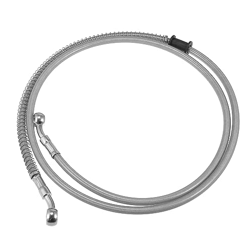 Motoforti 55.12" Length 10mm ID Motorcycle Hydraulic Brake Line Oil Hose Pipe Stainless Steel Braided Cable for ATV Motocross Sport Bikes Silver Tone - color: Silver Tone
