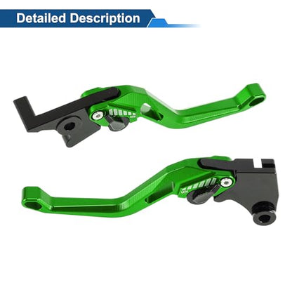 Short Brake Clutch Levers for Kawasaki Z400 2019-2023 Green 1Pair - color: Green