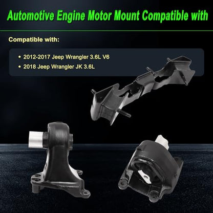 Engine Mount Compatible with 12-17 Wrangler 18 Wrangler JK 3.6L - size: 2012-2017 Jeep Wrangler