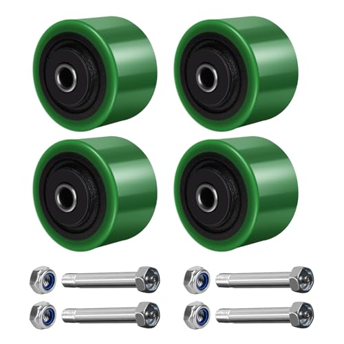 주철 캐스터에 7.6cm(3인치) 폴리우레탄, 롤러 베어링 - 1/2 보어 362.9kg(800파운드) 용량, 산업/상업용 튼튼한 산업용 캐스터 (4팩) - color: 주철에 폴리, size: 3"×2"
