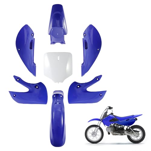 ABS Plastics Kit for Kawasaki KLX110 2002-2013, KX65 2000-2013 - color: Blue & White