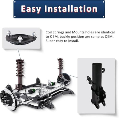 MOSTPLUS Rear Shock Absorbers 341659 Left and Right Pair Compatible for 2007-2012 Nissan Sentra 2.0L - style: 07-12 Sentra Rear Struts (2PCS)