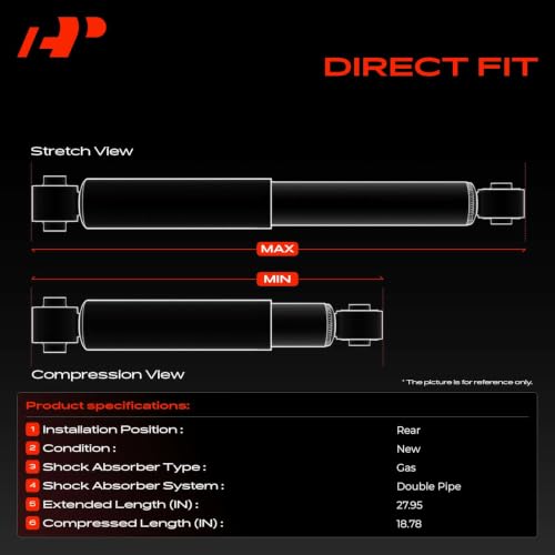 A-Premium Rear Shock Absorbers, Set of 2 - Compatible with Mazda - style: Rear Shock fit Mazda 3/5 2004-2015