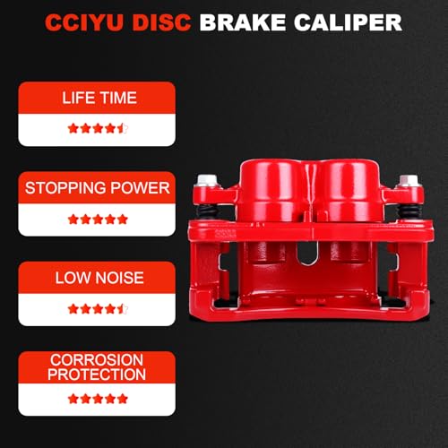 cciyu Front Right/Rear Left Disc Brake Caliper 18-B4728 With Bracket - size: Front Right[18-B4728]