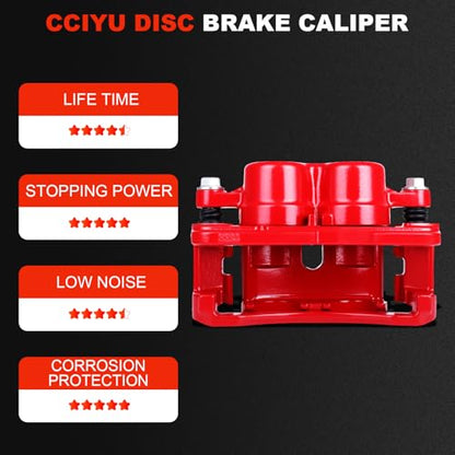 cciyu Front Right/Rear Left Disc Brake Caliper 18-B4728 With Bracket - size: Front Right[18-B4728]