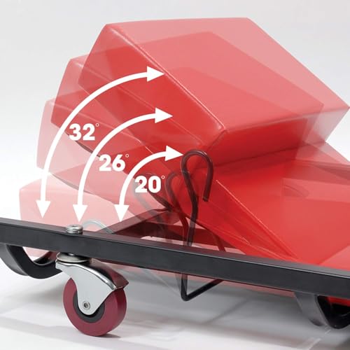 Big RED Torin Rolling Garage/Shop Creeper: 40" Padded Mechanic Cart with Adjustable Headrest and 6 Casters, Red