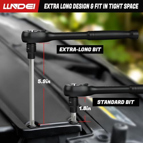 LLNDEI 115Pc Torx & Allen Bit Socket Set 1/4 3/8 1/2" Drive - size: 115 pcs