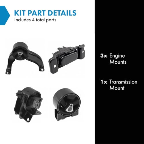 TRQ Engine Transmission Motor Mount Kit Set of 4 - style: MTA32809