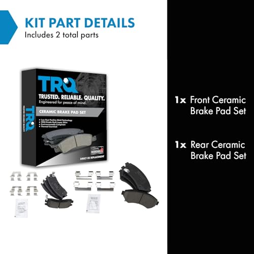 TRQ Ceramic Brake Pad Kit Front & Rear - color: Ceramic, size: BFA12929