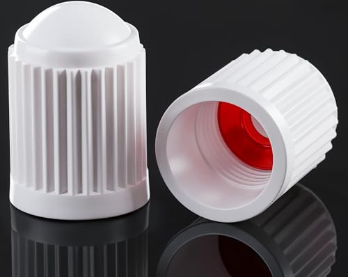 15PCS Tire Valve Stem Caps, Corrosion Resistant, with O Rubber Ring, Airtight Seal Heavy Duty Dustproof Tire Valve Stem Covers for Cars, SUV, Trucks, Bikes, Motorcycles, Bicycles(White) - color: White, size: 15 pcs