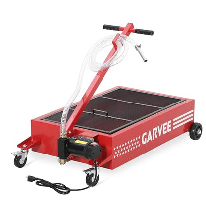 Garvee 15 Gal Electric Oil Drain Pan with 110V Pump, Low Profile Design - color: Red, size: 15 Gal + Electric