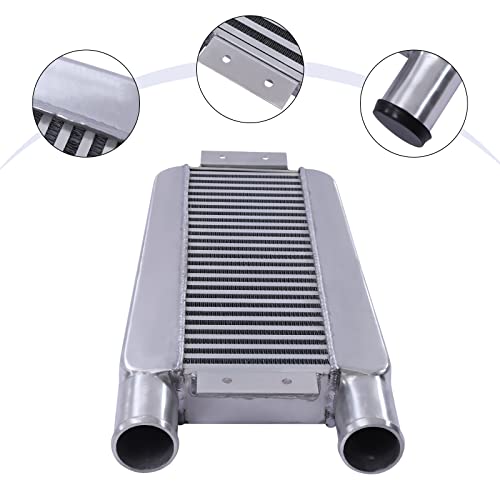 Universal Intercooler Aluminum Intercooler Front Mount 2.5" Inlet & Outlet Direct Replacement for Universal Car Silver (24x11x3" 2.5") - size: 24x11x3" 2.5"