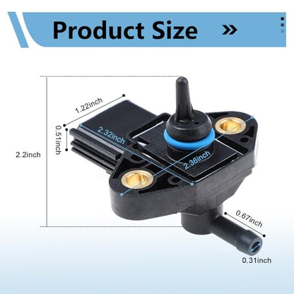 1PC Fuel Pressure Regulator Sensor, OEM 0261230093 Replacement for Fuel Injection System, Compatible with Ford F-150 Explorer Mustang, Lincoln Mercury Mazda (Black)