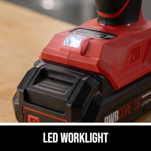 SKIL PWR CORE 20V Brushless 1/2 In. Impact Wrench with Two Speed Selection, includes 2.0Ah Battery and 20V Standard Charger - IW6720B-10