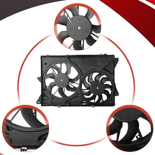 PartsFlow Engine Radiator Condenser Cooling Fan Assembly For 2013-2017 Ford Explorer For 2013-2015 Ford Flex For 2013-2015 Lincoln MKT DA8Z8C607A - color: For Ford
