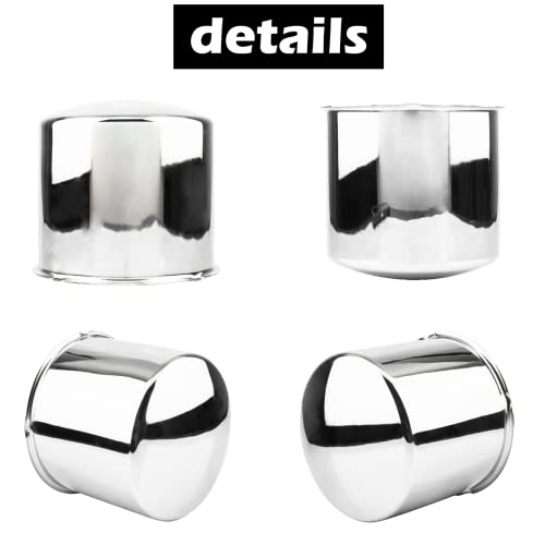 2Pcs 5.15" OD 4.91" H Domed Style Trailer Wheel Center Caps for Rim - color: Chrome, size: 5.15" OD 4.91" H