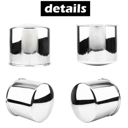 2Pcs 5.15" OD 4.91" H Domed Style Trailer Wheel Center Caps for Rim - color: Chrome, size: 5.15" OD 4.91" H