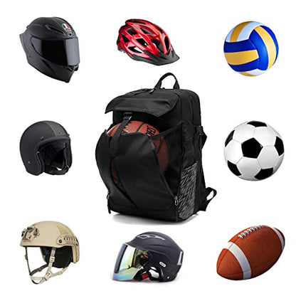 Motorcycle Backpack, 17'' Laptop Compartment, High-Density Nylon, Adjustable Helmet Holder, Reflective, Waterproof for Outdoor Enthusiasts - color: Holder